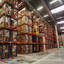 Jracking metal storage rack drive in warehouse shelving bins